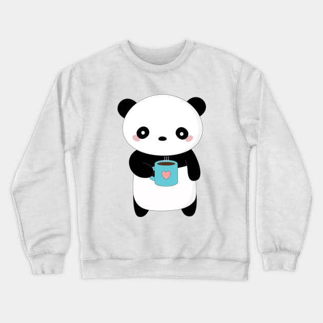 Kawaii Panda Coffee Lover T-Shirt Crewneck Sweatshirt by happinessinatee